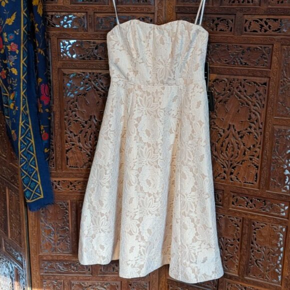 NWT Lulus Give it a Twirl White Lace Strapless Midi Dress - Size Small 🩷 - Picture 3 of 14